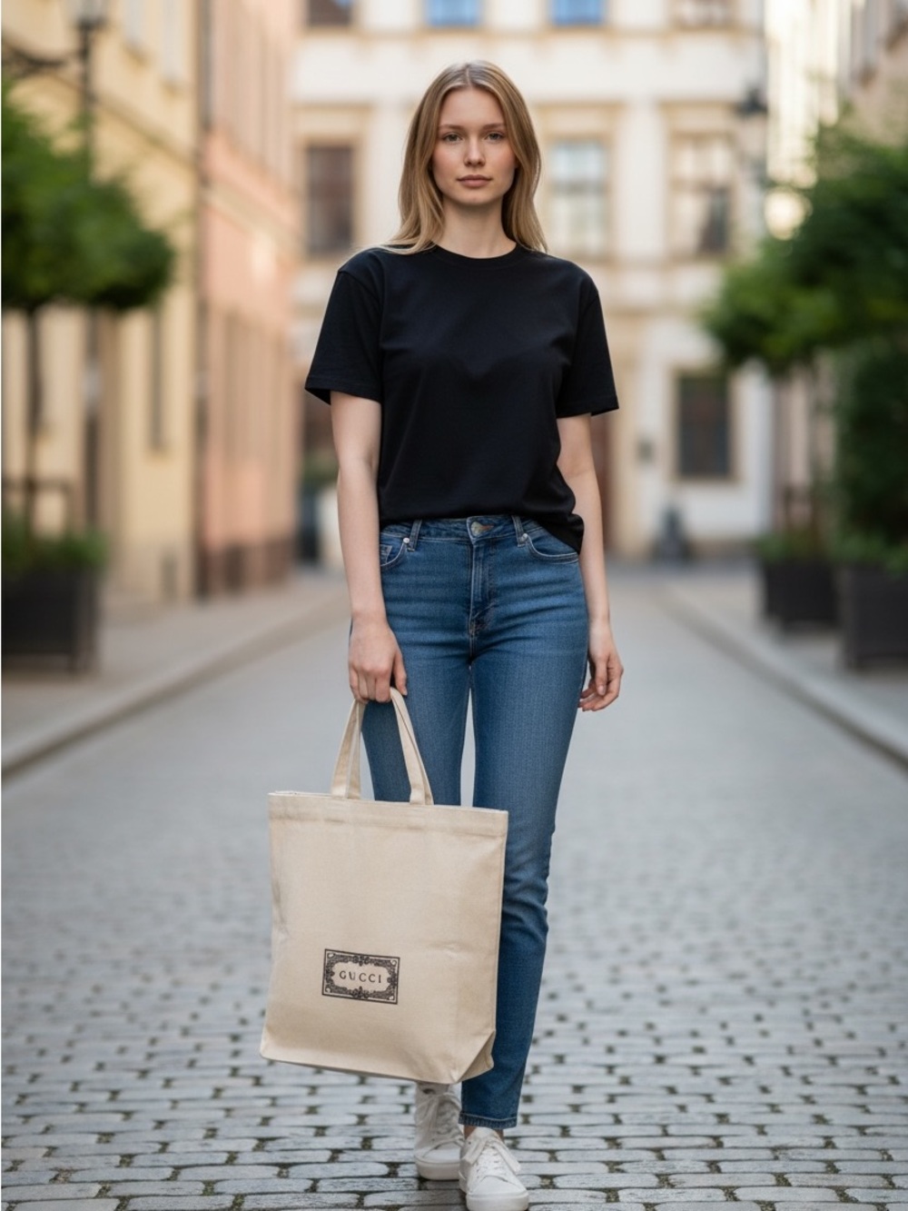 Gucci Natural Canvas Tote